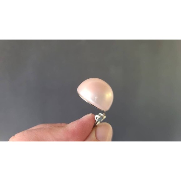 Iridescent Pink Dome Clip-on Earrings - Picture 10 of 10